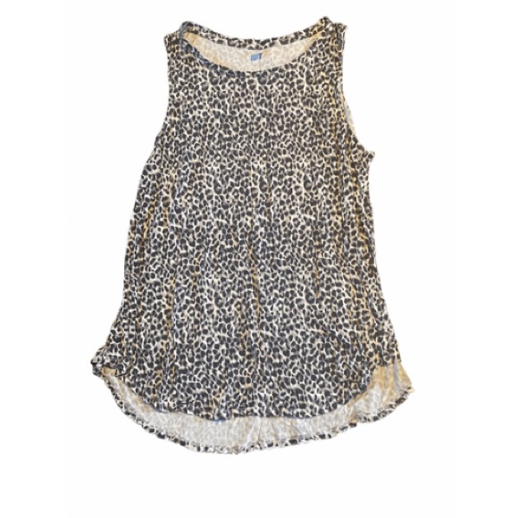 OLD NAVY Black & White Leopard Print Swing Tank Top, XL - Picture 1 of 1